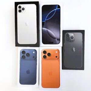 Five Apple iPhones EMPTY BOXES ONLY Includes Newest 17 Pro Max Orange Box